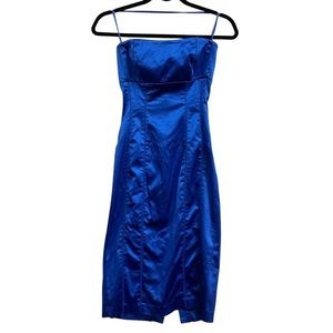 Bebe size small blue pencil dress with strapless optional